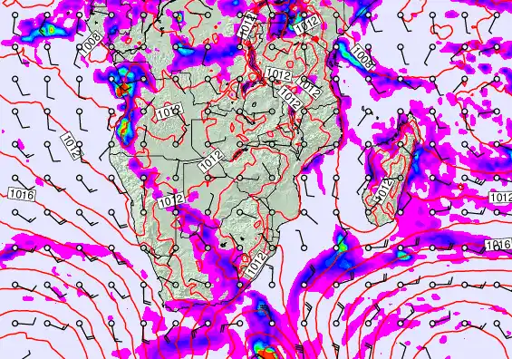 South Africa forecast chart for Sunday, April 26th, 2026 at 12:00 AM