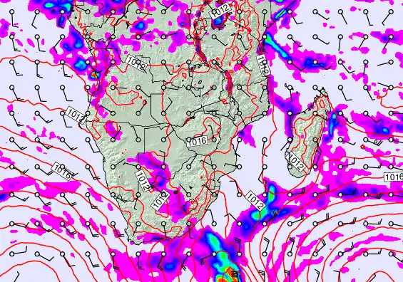South Africa forecast chart for Sunday, April 26th, 2026 at 6:00 AM