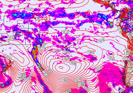 South Pacific forecast chart for Friday, April 17th, 2026 at 12:00 PM