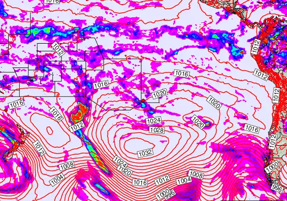 South Pacific forecast chart for Friday, April 17th, 2026 at 6:00 PM