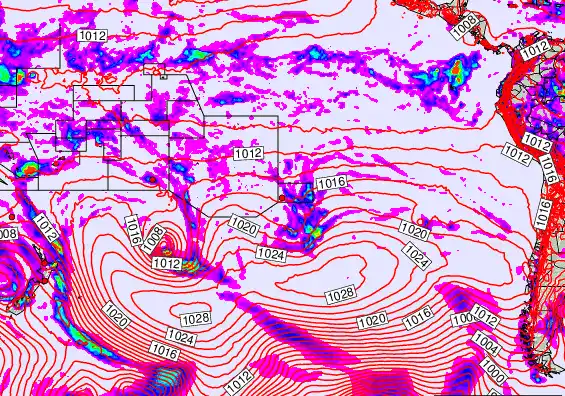 South Pacific forecast chart for Sunday, April 19th, 2026 at 12:00 AM