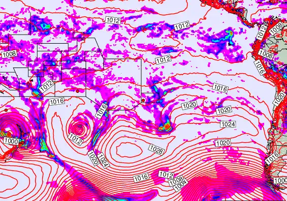 South Pacific forecast chart for Monday, April 20th, 2026 at 6:00 AM
