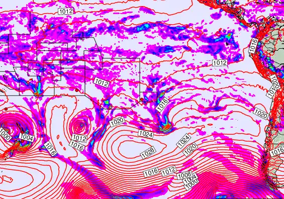 South Pacific forecast chart for Monday, April 20th, 2026 at 12:00 PM