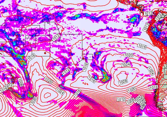 South Pacific forecast chart for Tuesday, April 21st, 2026 at 6:00 PM