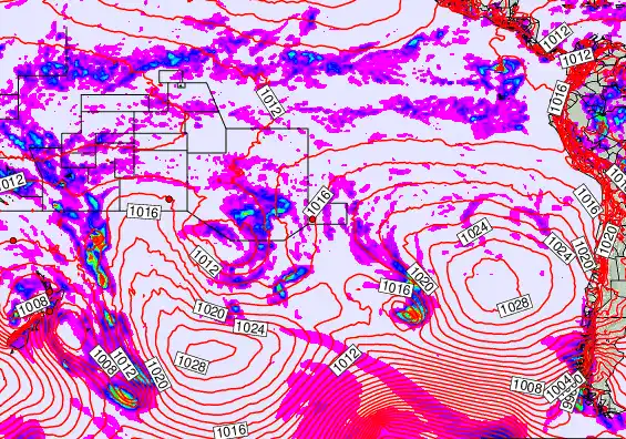 South Pacific forecast chart for Wednesday, April 22nd, 2026 at 6:00 AM