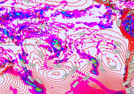 South Pacific forecast chart for Wednesday, April 22nd, 2026 at 6:00 PM