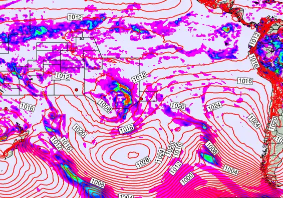 South Pacific forecast chart for Thursday, April 23rd, 2026 at 12:00 AM