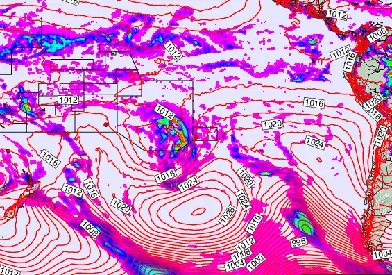South Pacific forecast chart for Thursday, April 23rd, 2026 at 6:00 AM