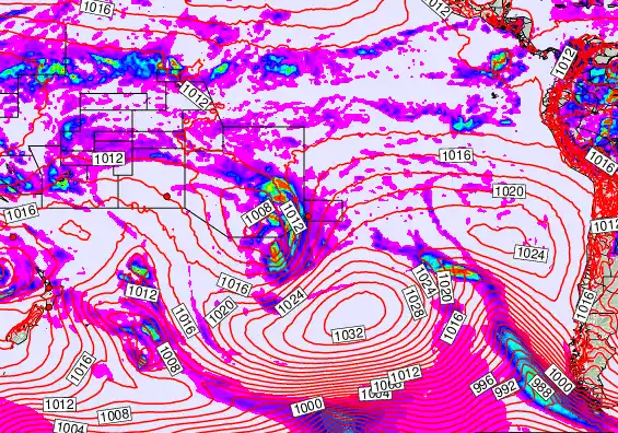 South Pacific forecast chart for Thursday, April 23rd, 2026 at 6:00 PM