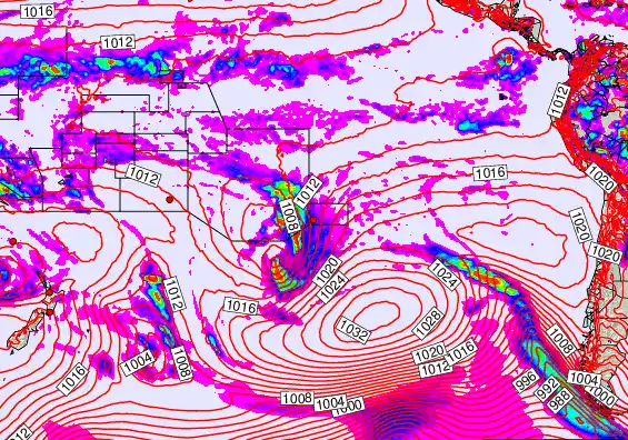 South Pacific forecast chart for Friday, April 24th, 2026 at 12:00 AM