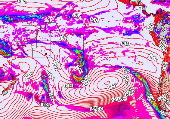 South Pacific forecast chart for Friday, April 24th, 2026 at 6:00 AM