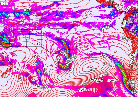 South Pacific forecast chart for Friday, April 24th, 2026 at 12:00 PM