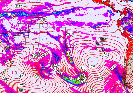South Pacific forecast chart for Sunday, April 26th, 2026 at 12:00 AM
