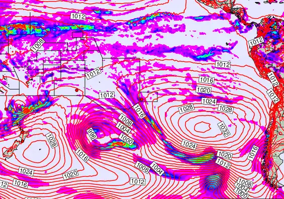 South Pacific forecast chart for Sunday, April 26th, 2026 at 6:00 PM
