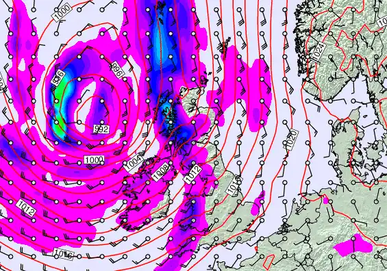 United Kingdom forecast chart for Friday, April 17th, 2026 at 12:00 PM
