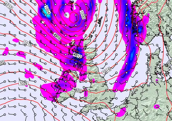 United Kingdom forecast chart for Saturday, April 18th, 2026 at 6:00 AM
