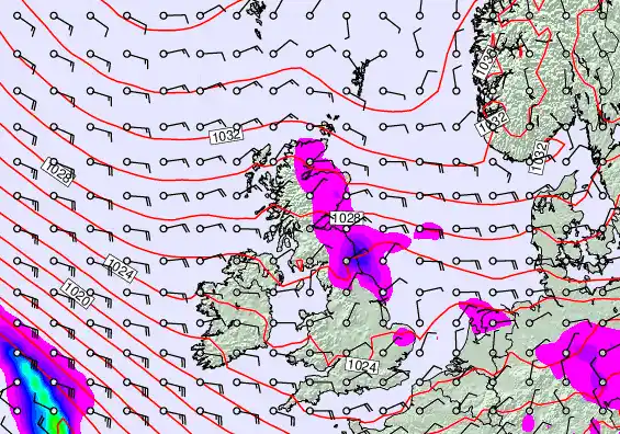 United Kingdom forecast chart for Monday, April 20th, 2026 at 12:00 PM