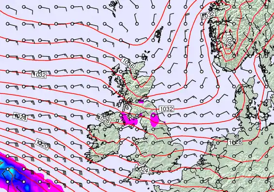 United Kingdom forecast chart for Tuesday, April 21st, 2026 at 12:00 AM