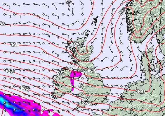 United Kingdom forecast chart for Tuesday, April 21st, 2026 at 6:00 AM