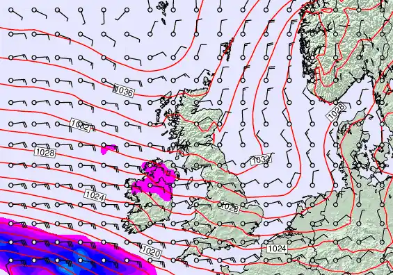 United Kingdom forecast chart for Tuesday, April 21st, 2026 at 12:00 PM