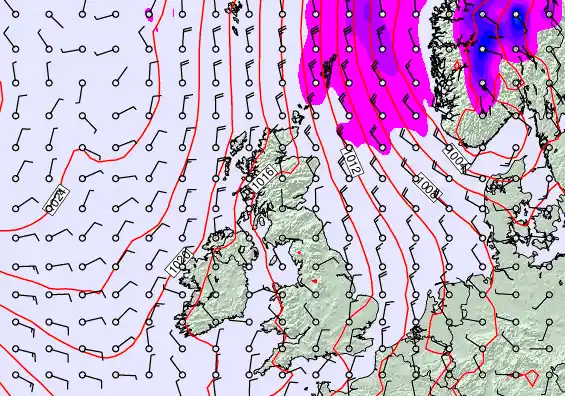 United Kingdom forecast chart for Saturday, April 25th, 2026 at 12:00 PM