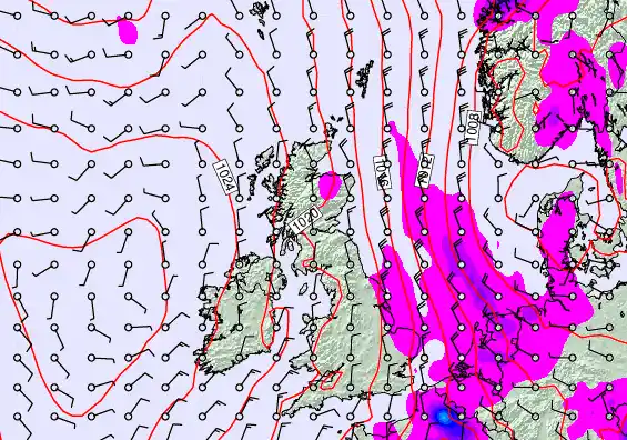 United Kingdom forecast chart for Sunday, April 26th, 2026 at 12:00 PM