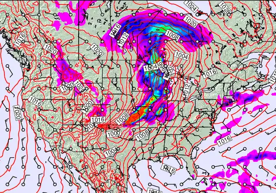 USA forecast chart for Saturday, April 18th, 2026 at 12:00 AM