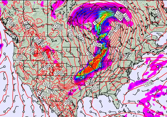 USA forecast chart for Saturday, April 18th, 2026 at 6:00 AM