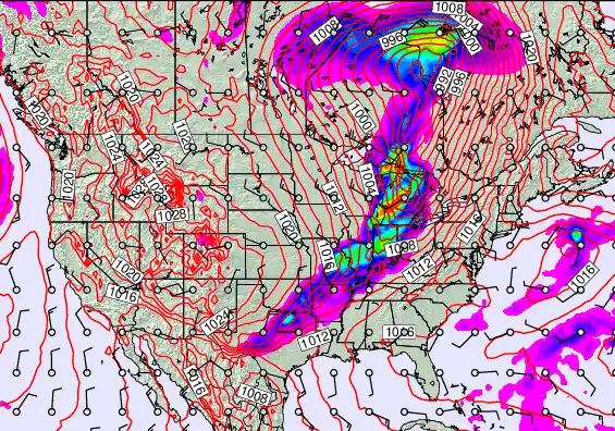 USA forecast chart for Saturday, April 18th, 2026 at 12:00 PM