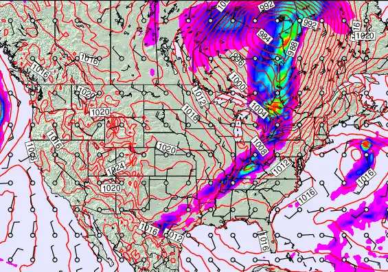 USA forecast chart for Saturday, April 18th, 2026 at 6:00 PM