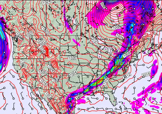 USA forecast chart for Sunday, April 19th, 2026 at 6:00 AM