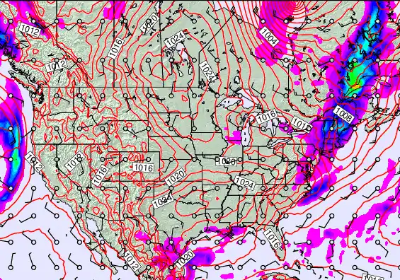 USA forecast chart for Sunday, April 19th, 2026 at 6:00 PM
