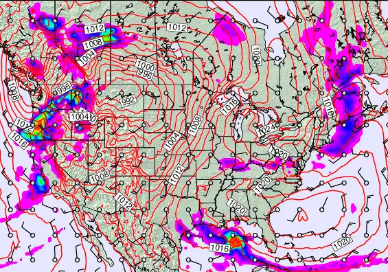 USA forecast chart for Wednesday, April 22nd, 2026 at 6:00 PM