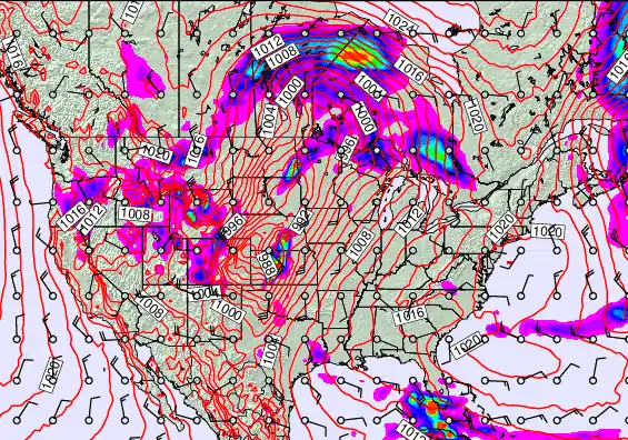 USA forecast chart for Friday, April 24th, 2026 at 12:00 AM