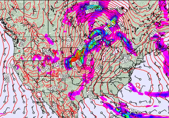 USA forecast chart for Friday, April 24th, 2026 at 12:00 PM