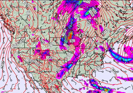 USA forecast chart for Saturday, April 25th, 2026 at 12:00 AM