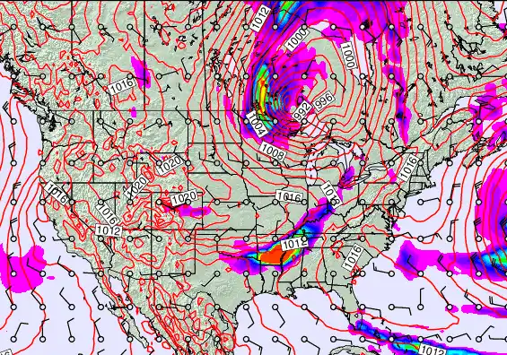 USA forecast chart for Saturday, April 25th, 2026 at 12:00 PM