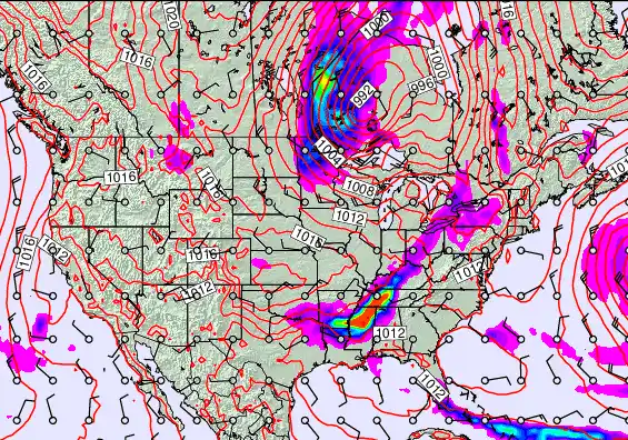 USA forecast chart for Saturday, April 25th, 2026 at 6:00 PM