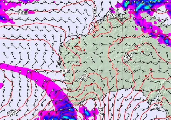 Western Australia forecast chart for Friday, April 17th, 2026 at 12:00 PM