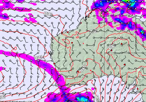 Western Australia forecast chart for Friday, April 17th, 2026 at 6:00 PM