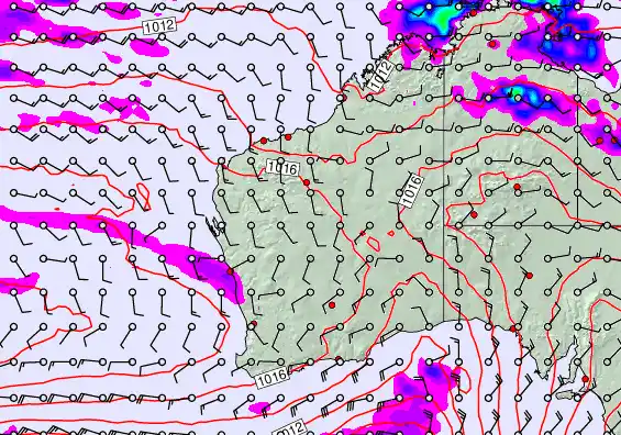 Western Australia forecast chart for Saturday, April 18th, 2026 at 12:00 AM