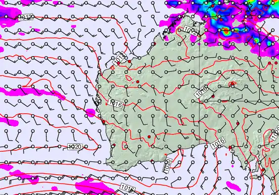 Western Australia forecast chart for Saturday, April 18th, 2026 at 12:00 PM