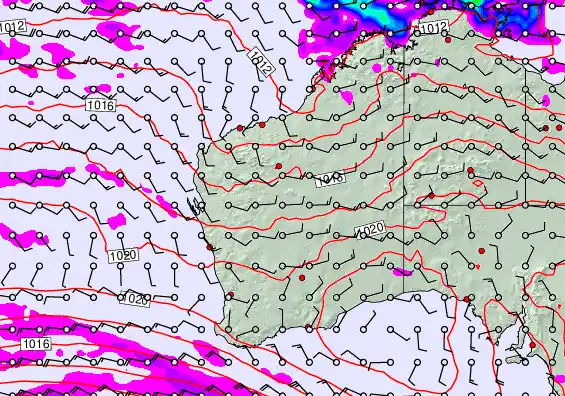 Western Australia forecast chart for Sunday, April 19th, 2026 at 12:00 AM