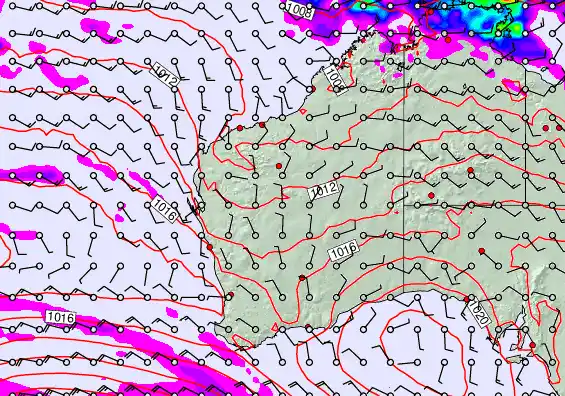 Western Australia forecast chart for Sunday, April 19th, 2026 at 6:00 AM