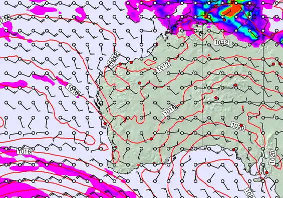 Western Australia forecast chart for Sunday, April 19th, 2026 at 12:00 PM