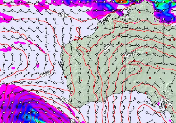 Western Australia forecast chart for Monday, April 20th, 2026 at 12:00 AM