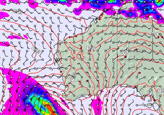 Western Australia forecast chart for Monday, April 20th, 2026 at 6:00 AM