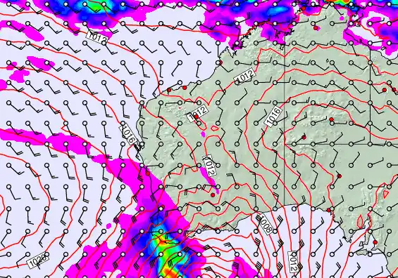 Western Australia forecast chart for Monday, April 20th, 2026 at 6:00 PM
