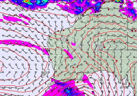 Western Australia forecast chart for Tuesday, April 21st, 2026 at 12:00 AM