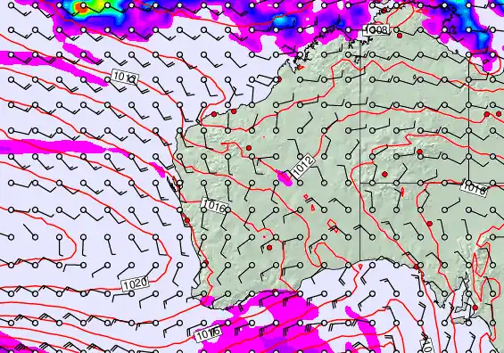 Western Australia forecast chart for Tuesday, April 21st, 2026 at 6:00 AM